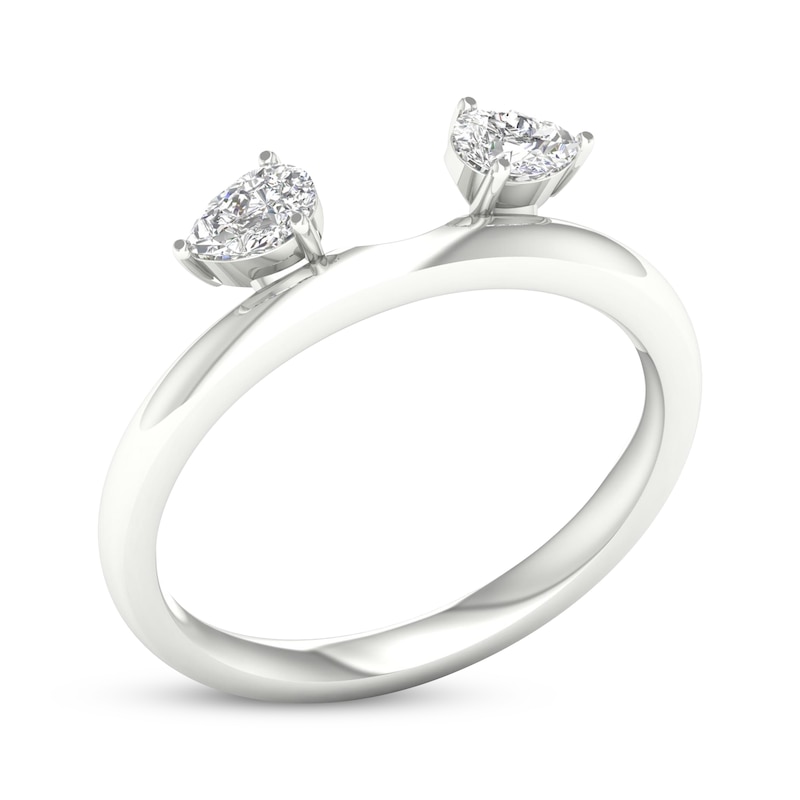 Pear-Shaped Diamond Enhancer Ring 1/4 ct tw White Gold Plated