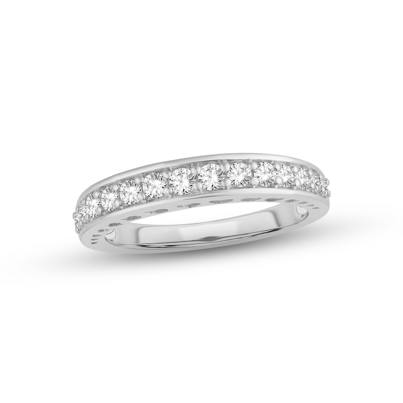Diamond Anniversary Ring 1/2 ct tw Round-cut White Gold Plated