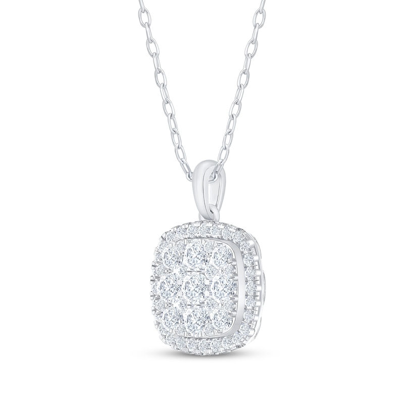 Diamond Necklace 1 ct tw White Gold Plated 18"