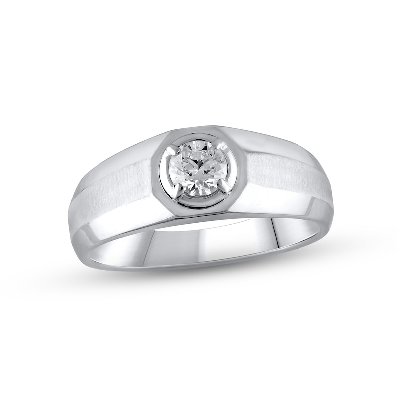 Men's Lab-Created Diamonds by Wedding Band 1/2 ct tw White Gold Plated