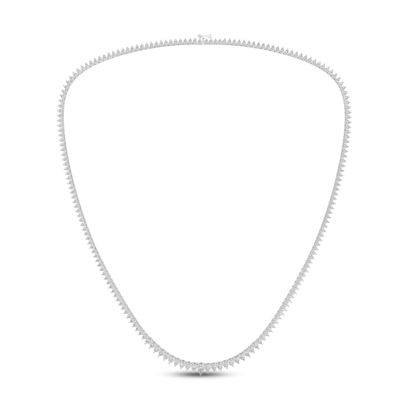 Diamond Riviera Necklace 10 ct tw Pear-Shaped White Gold Plated 18"