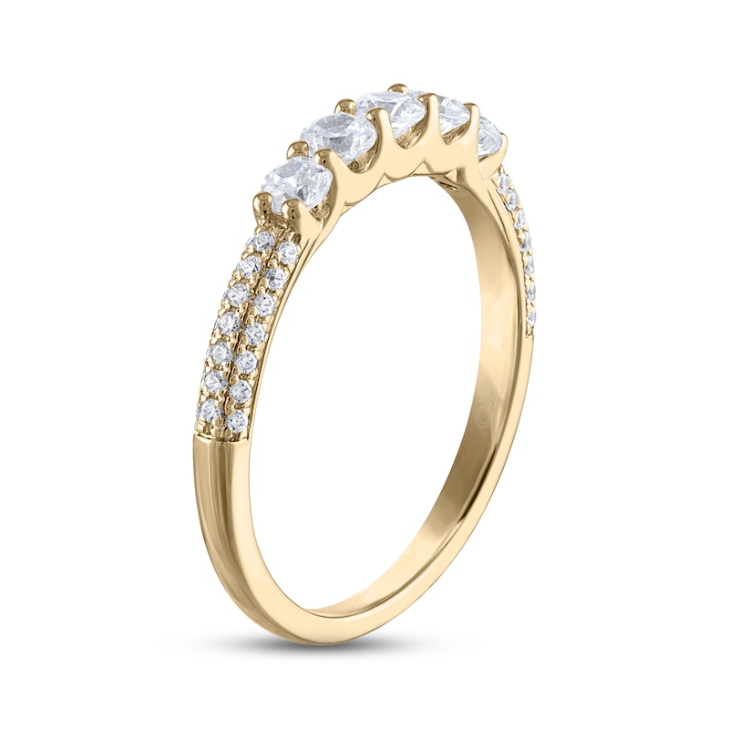 Diamond Anniversary Ring 5/8 ct tw Round-cut Yellow Gold Plated