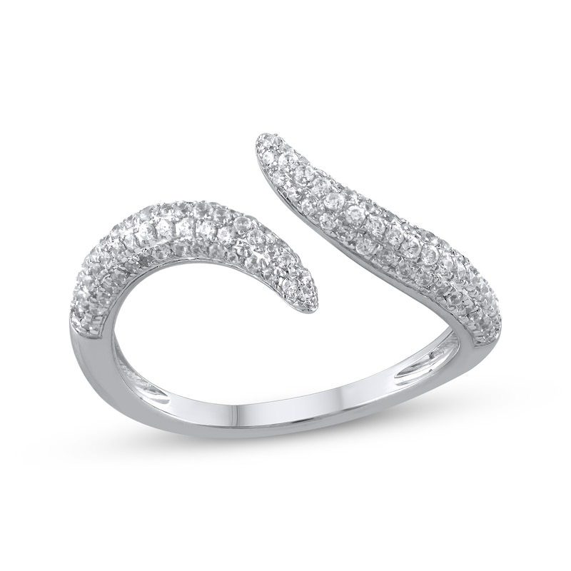 Diamond Bypass Deconstructed Ring 1/2 ct tw White Gold Plated