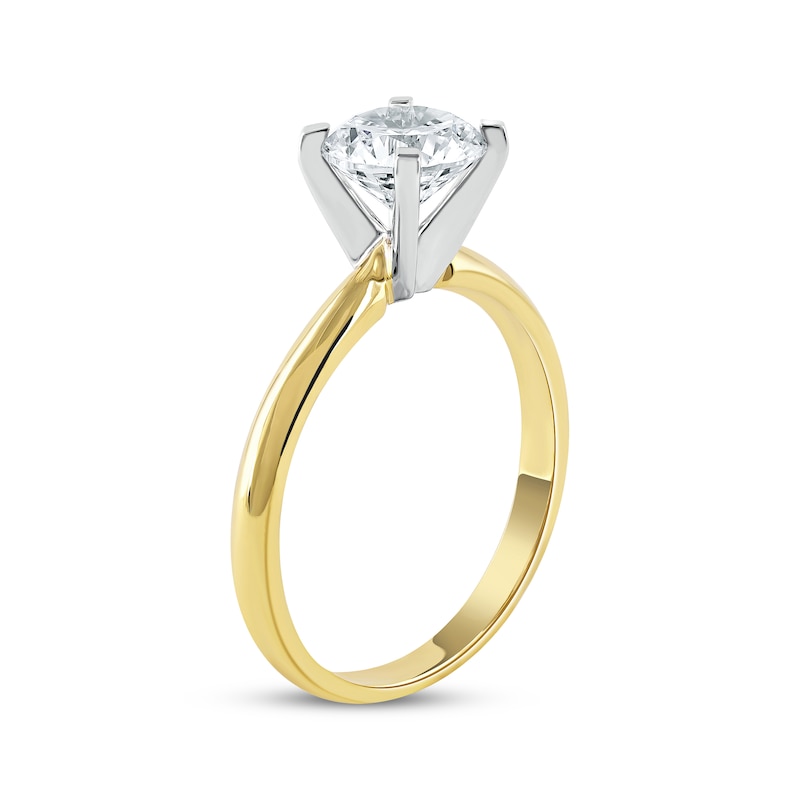 Lab-Created Diamonds by Round-Cut Solitaire Engagement Ring 1-1/4 ct tw Yellow Gold Plated