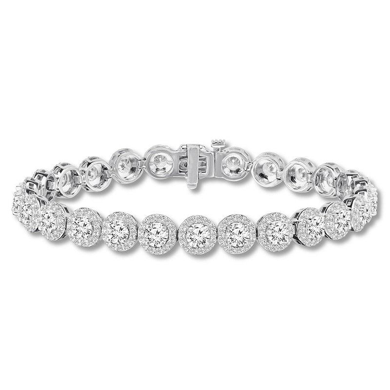 Diamond Bracelet 10 Carats tw Round-cut White Gold Plated