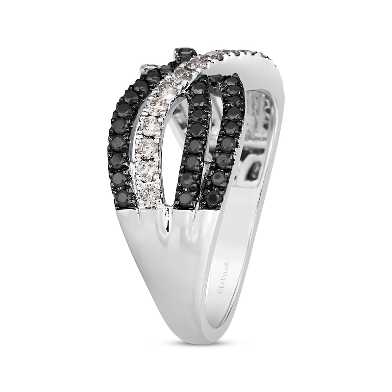 Le Vian Diamond Four-Row Crossover Ring 3/4 ct tw Vanilla Gold Plated