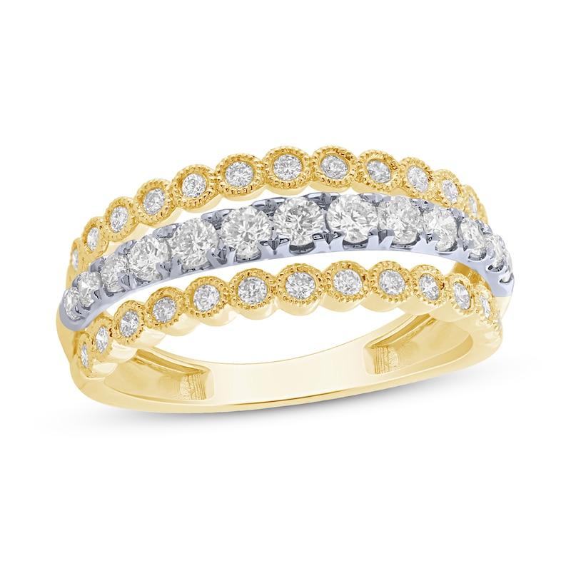 Diamond Ring 3/4 ct tw Two-tone Gold Plated