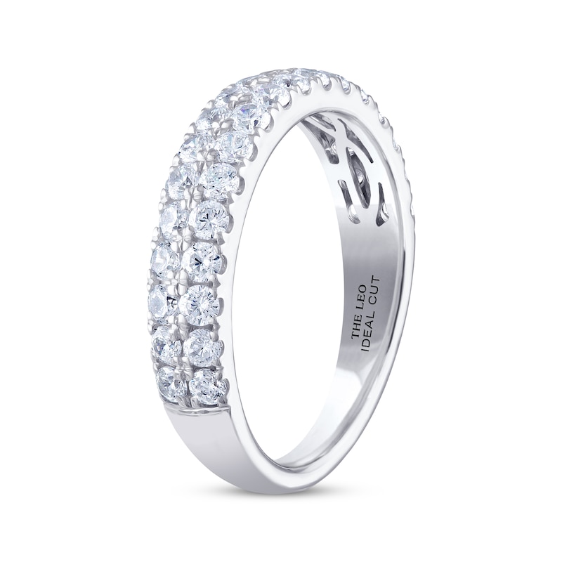 THE LEO Ideal Cut Diamond Anniversary Ring 1 ct tw White Gold Plated
