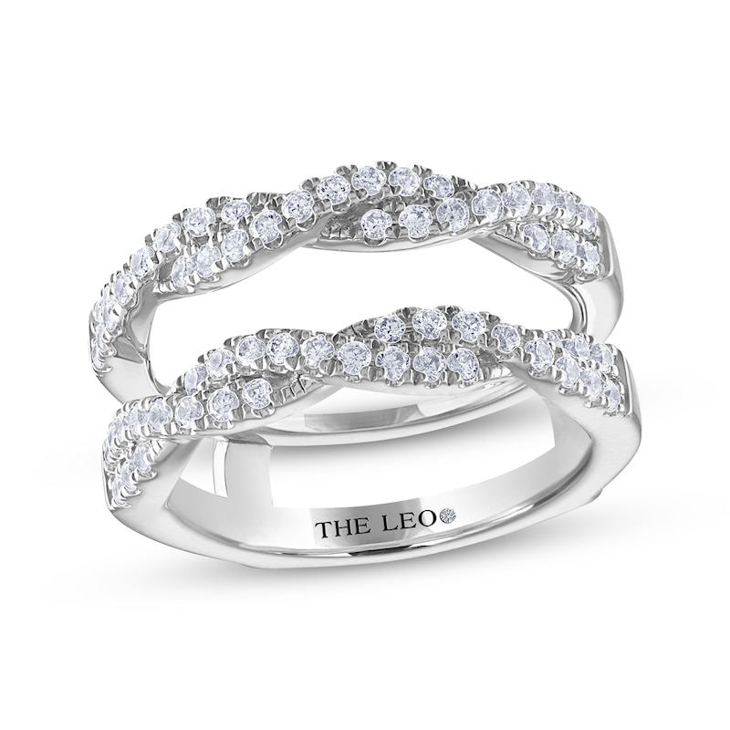 THE LEO Diamond Round-Cut Twist Enhancer Ring 5/8 ct tw White Gold Plated