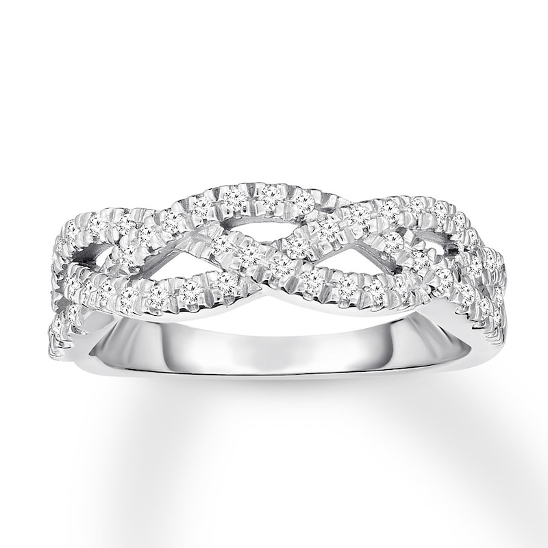 Diamond Anniversary Band 1/4 ct tw Round-cut White Gold Plated