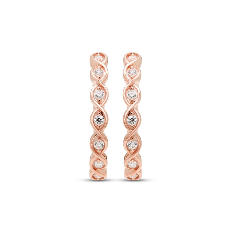 Every Moment Round-Cut Diamond Hoop Earrings 1/3 ct tw Rose Gold Plated