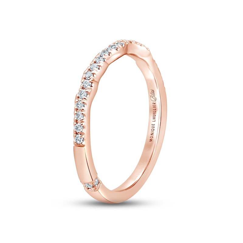 Monique Lhuillier Bliss Diamond Wedding Band 1/5 ct tw Round-cut Rose Gold Plated