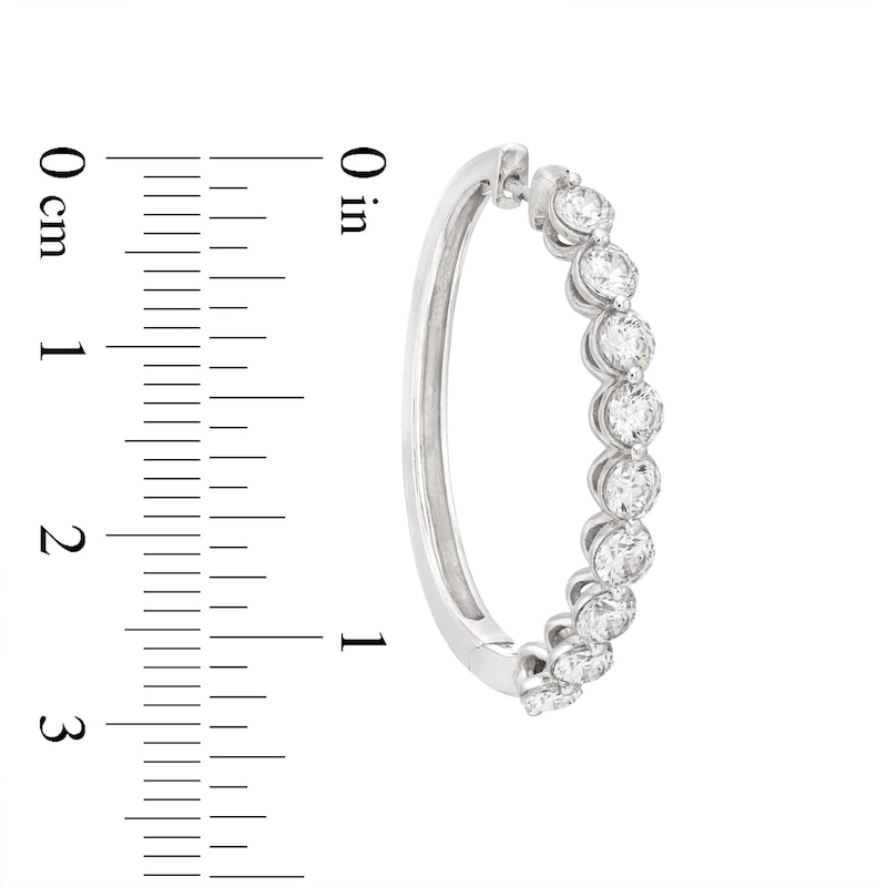 Lab-Created Diamonds by Oval Hoop Earrings 3 ct tw White Gold Plated