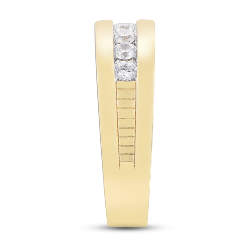 Men's Diamond Wedding Band 1/2 ct tw Round-cut Yellow Gold Plated