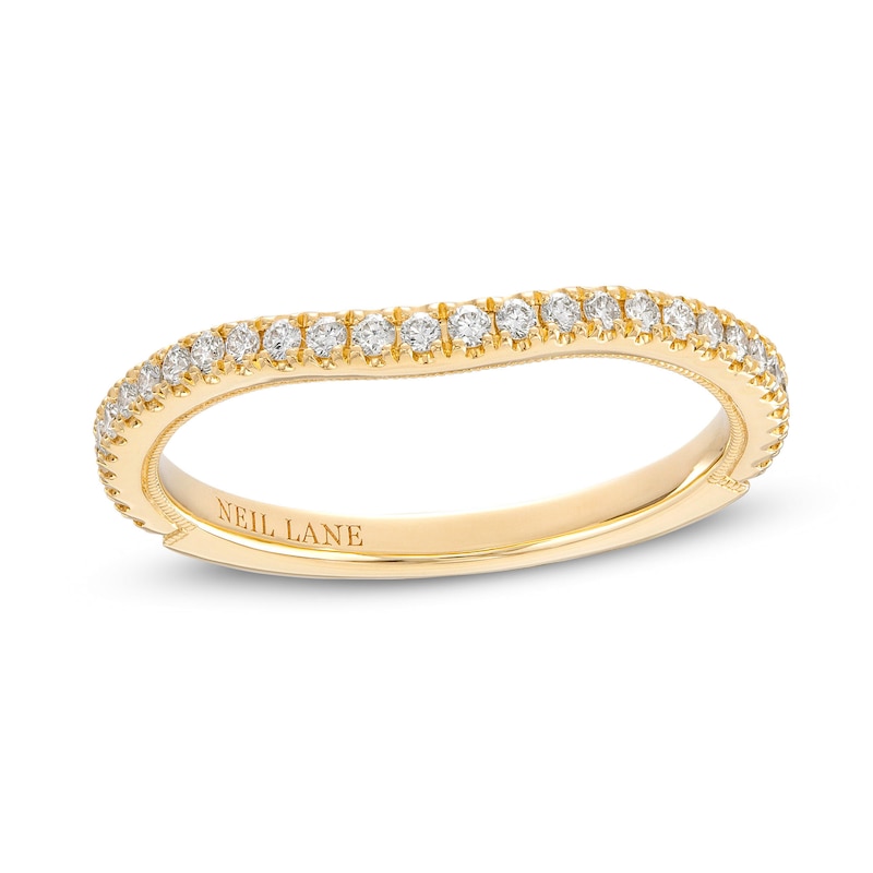 Neil Lane Diamond Wedding Band 1/4 ct tw Round-Cut Yellow Gold Plated