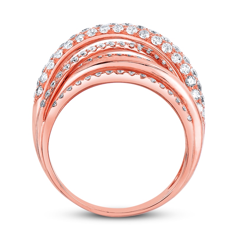 Diamond Ring 1-1/2 ct tw Round-cut Rose Gold Plated