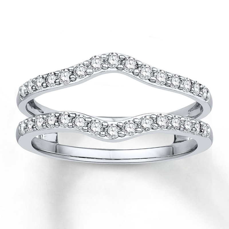 Diamond Enhancer Ring 1/2 ct tw Round-cut White Gold Plated