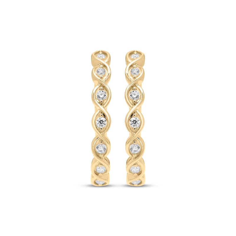 Every Moment Round-Cut Diamond Hoop Earrings 1/2 ct tw Yellow Gold Plated