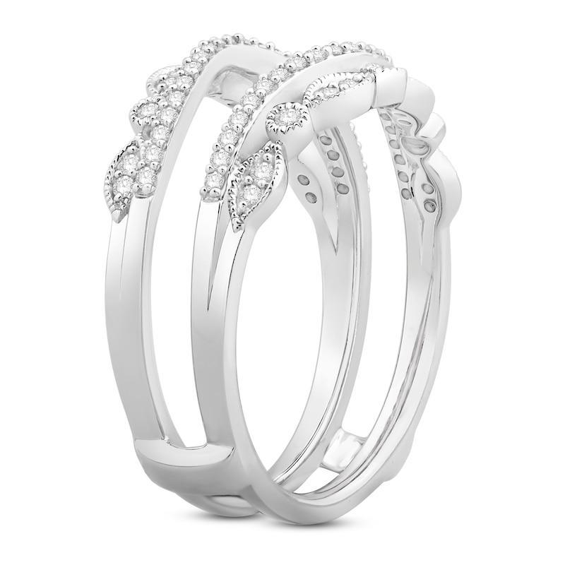 Diamond Enhancer Ring 1/3 ct tw Round-Cut White Gold Plated