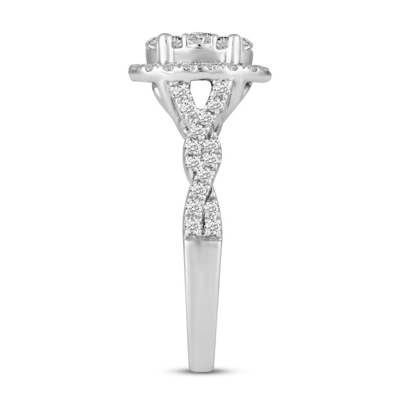 Round-cut Diamond Engagement Ring 1 ct tw White Gold Plated