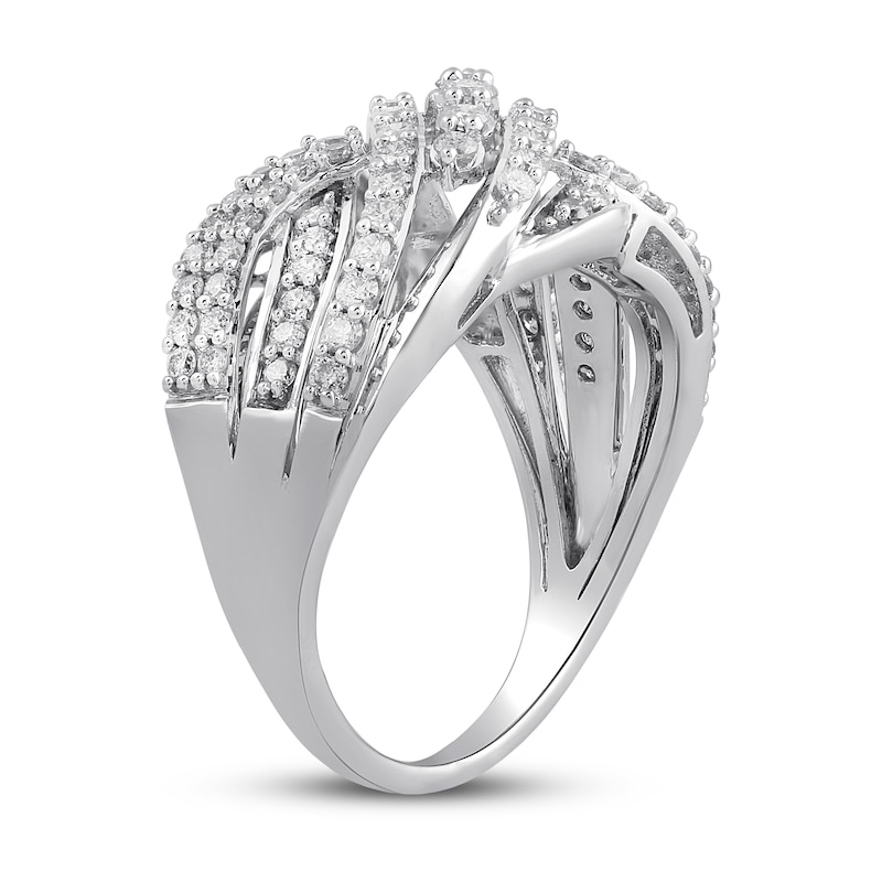 Diamond Ring 1 ct tw Round-cut White Gold Plated