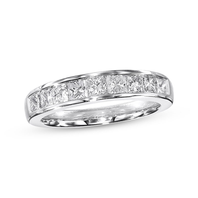 Diamond Anniversary Band 1 ct tw Princess-cut White Gold Plated