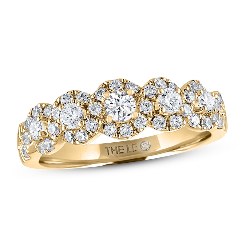 THE LEO Diamond Anniversary Ring 3/4 ct tw Round-cut Yellow Gold Plated
