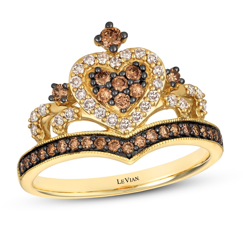 Le Vian Chocolate Diamond Royalty Tiara Ring 1/2 ct tw Honey Gold Plated