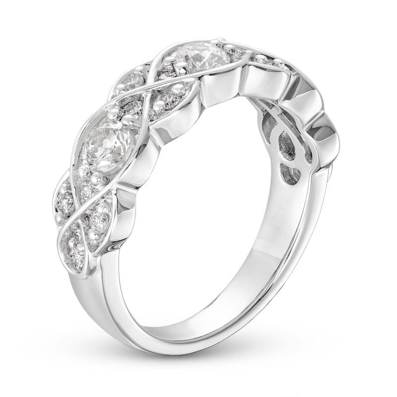 Every Moment Diamond Crossover Infinity Band 1 ct tw White Gold Plated