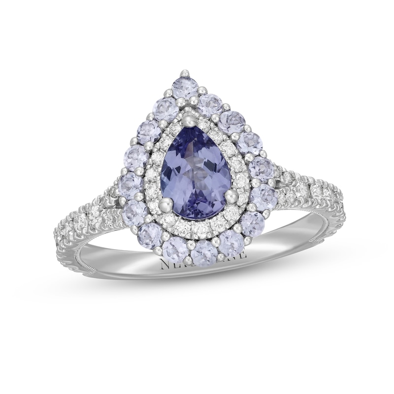 Neil Lane Tanzanite & Diamond Engagement Ring 5/8 ct tw Round-cut White Gold Plated