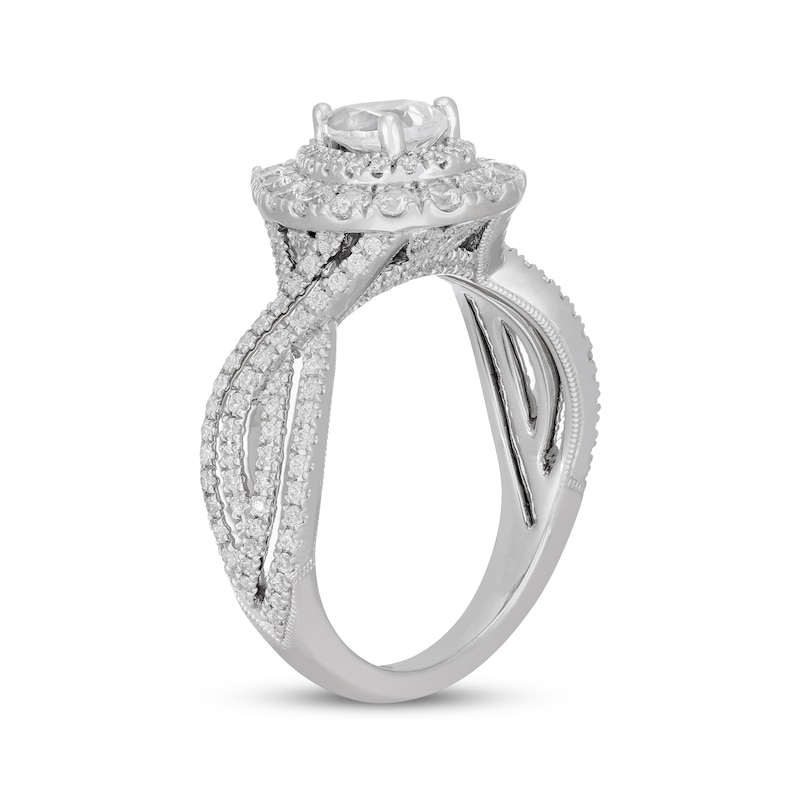 Neil Lane Pear-Shaped Diamond Engagement Ring 1-1/2 ct tw White Gold Plated