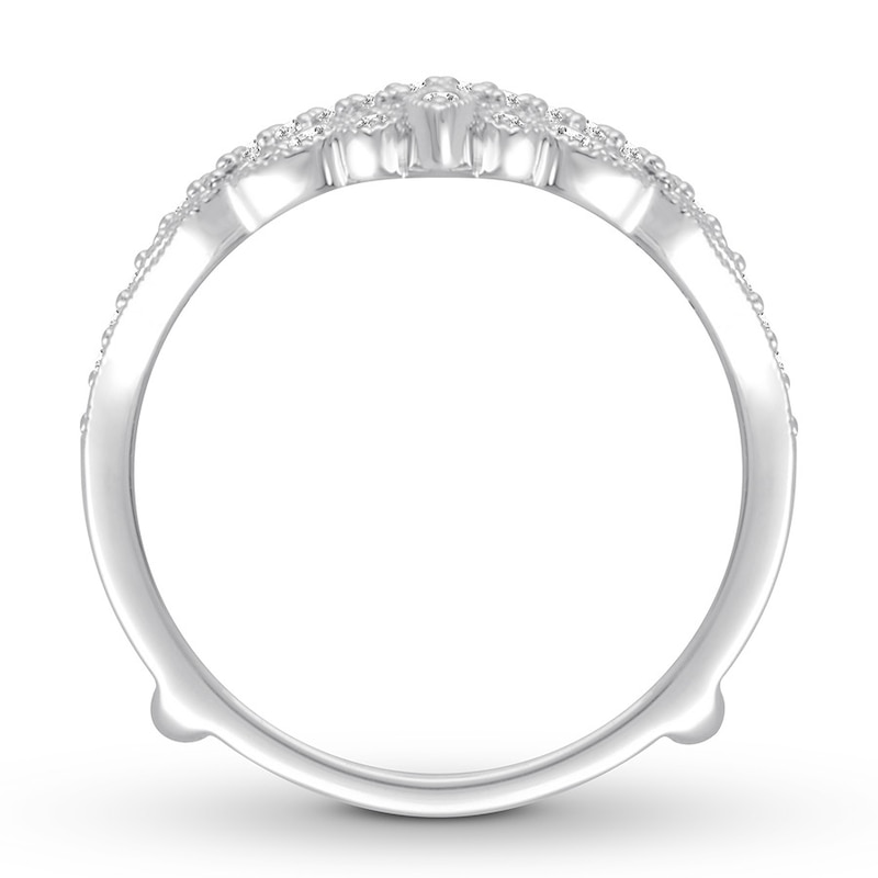 Diamond Enhancer Ring 3/8 ct tw Round-cut White Gold Plated