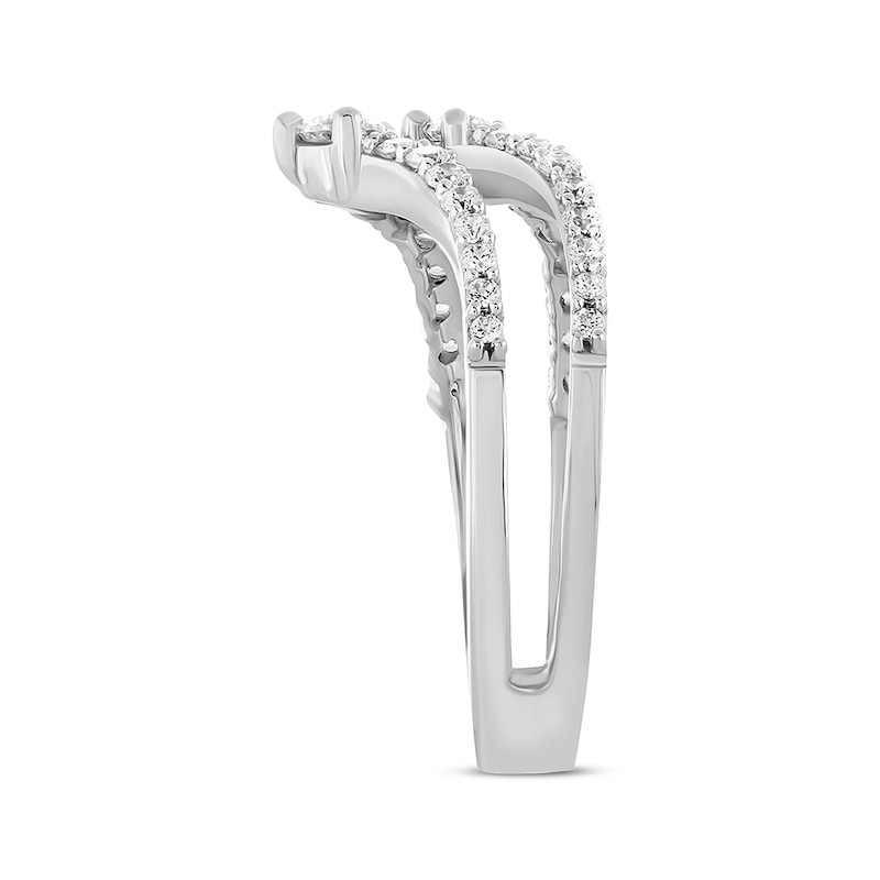 Diamond Enhancer Ring 3/4 ct tw Round-cut White Gold Plated