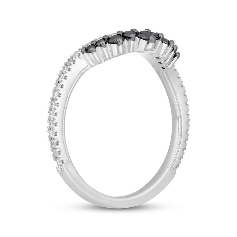 Neil Lane Black & White Diamond Wedding Band 3/8 ct tw Round-cut White Gold Plated