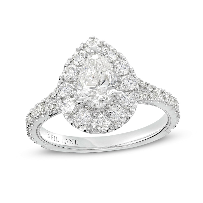Neil Lane Diamond Engagement Ring 1-7/8 ct tw White Gold Plated