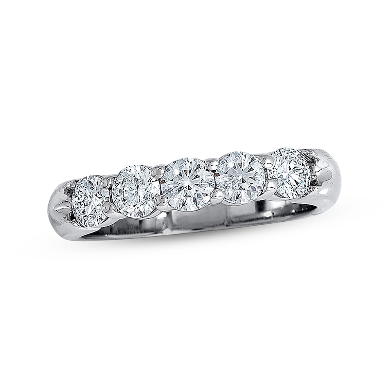 Diamond Anniversary Band 1 ct tw Round-cut White Gold Plated