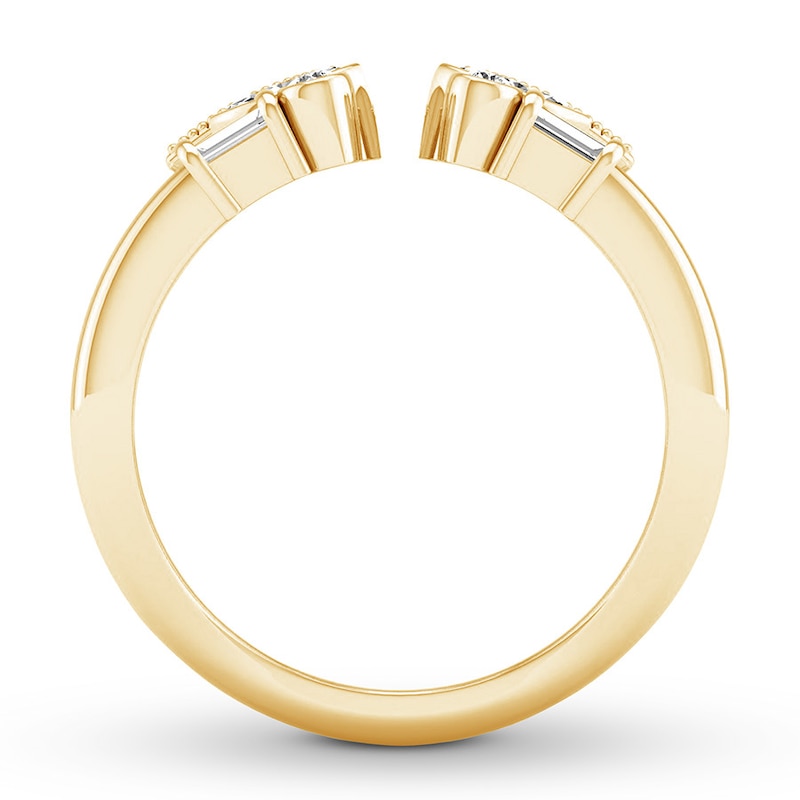 Diamond Ring 3/8 ct tw Oval & Round Yellow Gold Plated