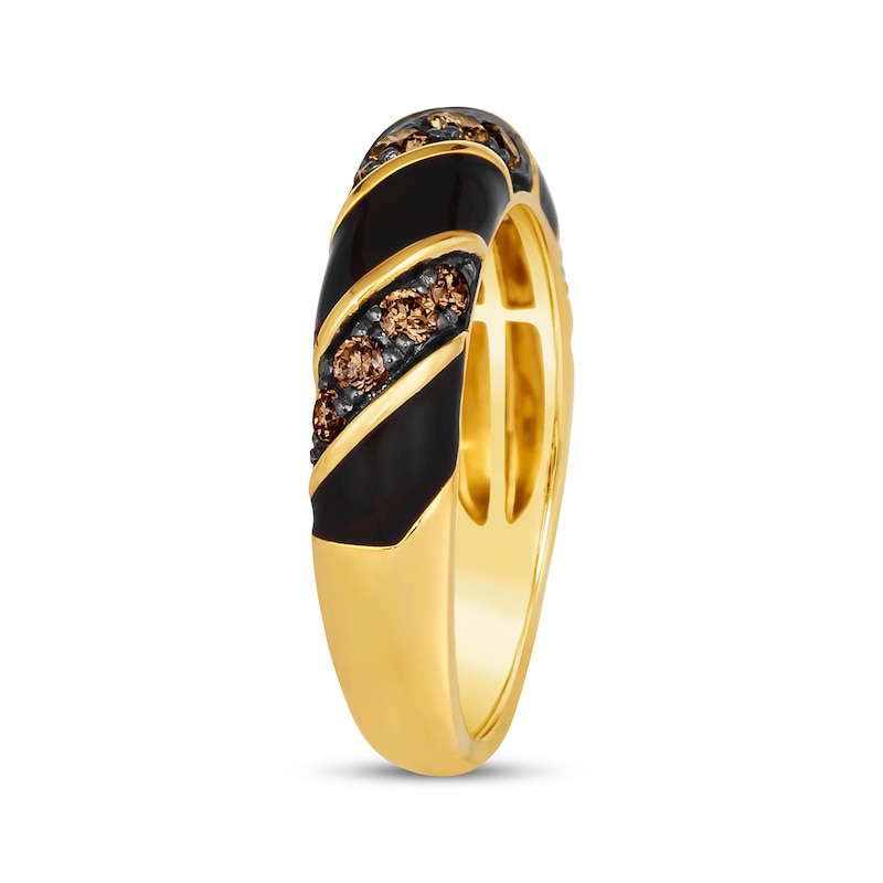 Le Vian Diamond Enamel Ring 3/8 ct tw Honey Gold Plated