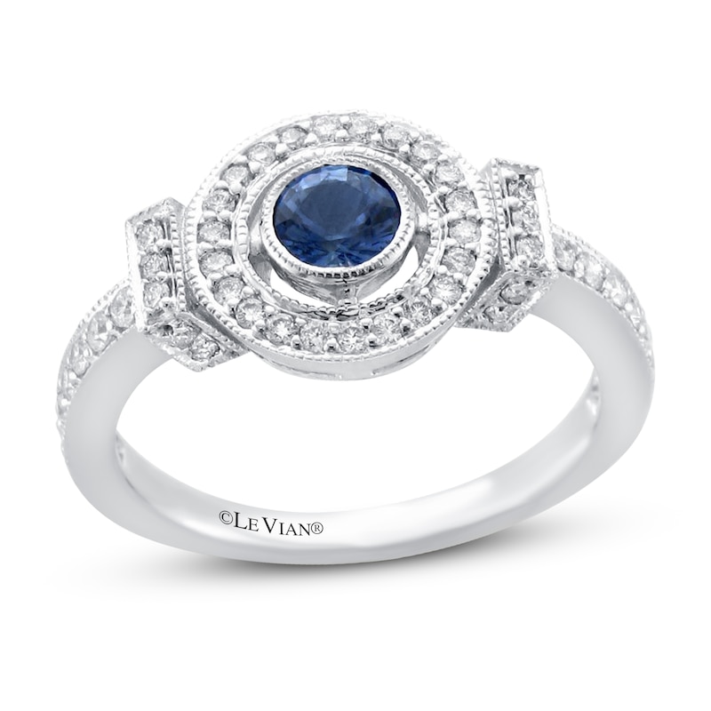 Le Vian Sapphire Ring 3/8 ct tw Diamonds Vanilla Gold Plated - Size 7