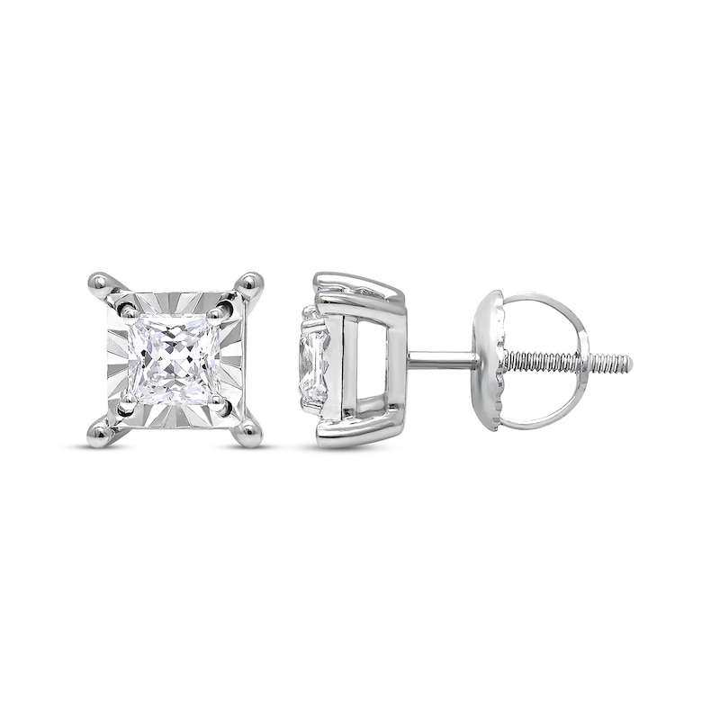 Radiant Reflections 1 ct tw Diamonds White Gold Plated Earrings