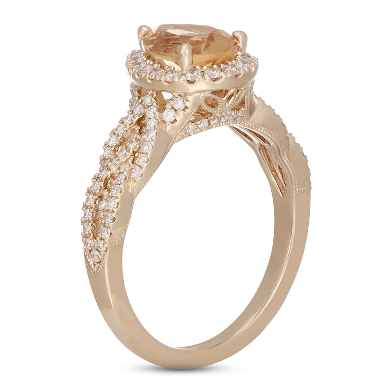 Neil Lane Citrine & Diamond Engagement Ring 1/2 ct tw Round-cut Yellow Gold Plated