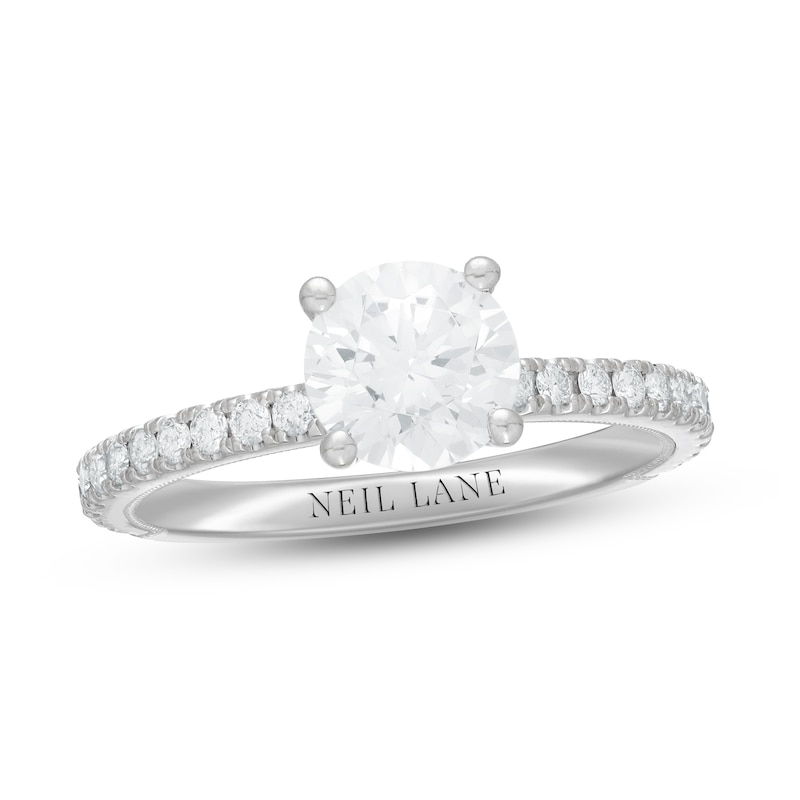 Neil Lane Round-cut Diamond Engagement Ring 1-7/8 ct tw White Gold Plated