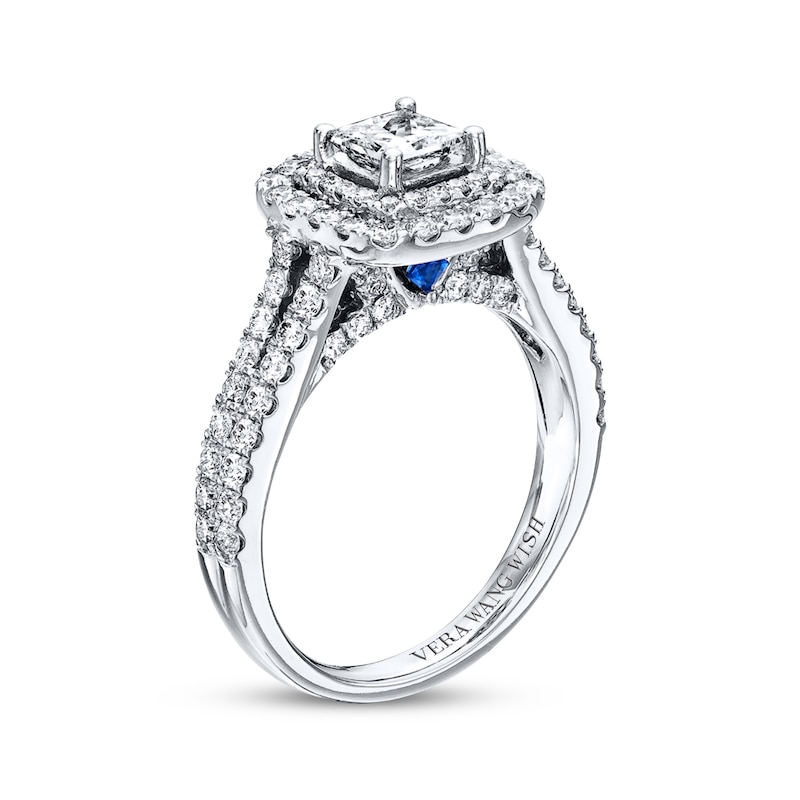 Diamond Ring 1-1/2 ct tw Princess & Round-cut White Gold Plated