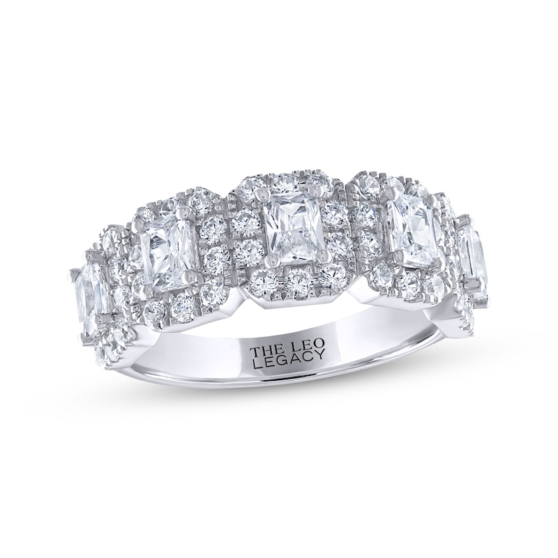 THE LEO Legacy Lab-Created Diamond Emerald-Cut Anniversary Band 2 ct tw White Gold Plated