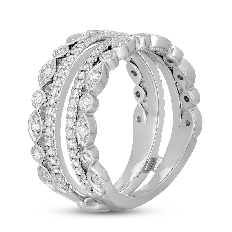 Neil Lane Diamond Enhancer Ring 5/8 ct tw Round-cut White Gold Plated