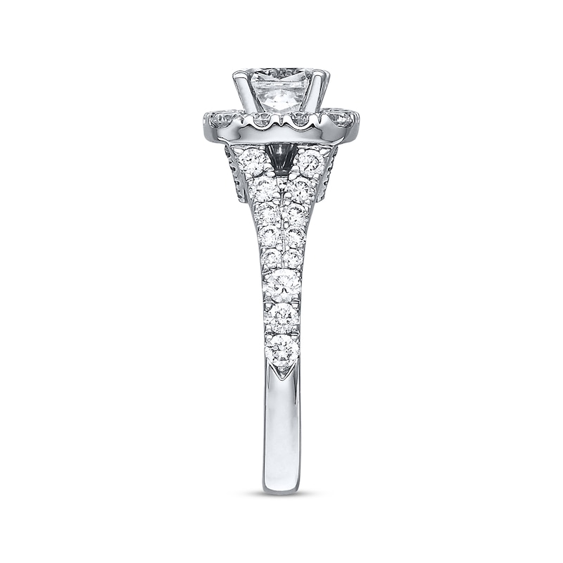 Neil Lane Engagement Ring 2-1/6 ct tw Cushion & Round-cut Diamonds White Gold Plated - Size 4