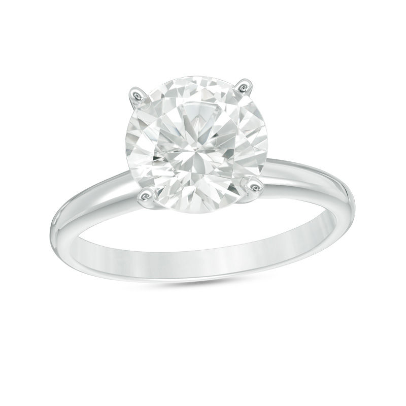 3 CT. Certified Diamond Solitaire Engagement Ring in 14K White Gold (I/SI2)