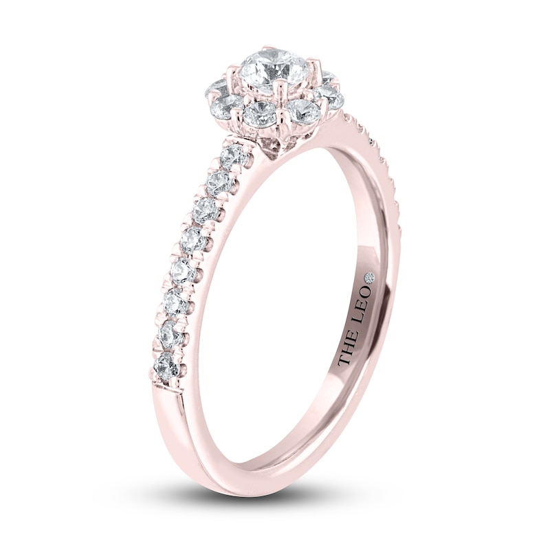 THE LEO Diamond Engagement Ring 1/2 ct tw Round-cut Rose Gold Plated