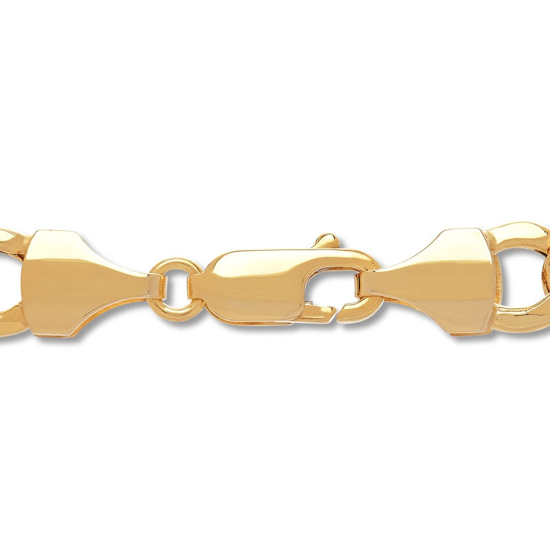 Figaro Link Necklace Yellow Gold Plated 22"