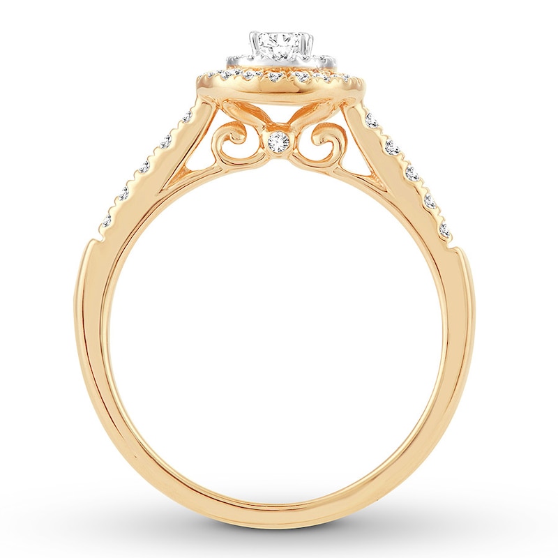 Oval Diamond Engagement Ring 1/2 ct tw Yellow Gold Plated